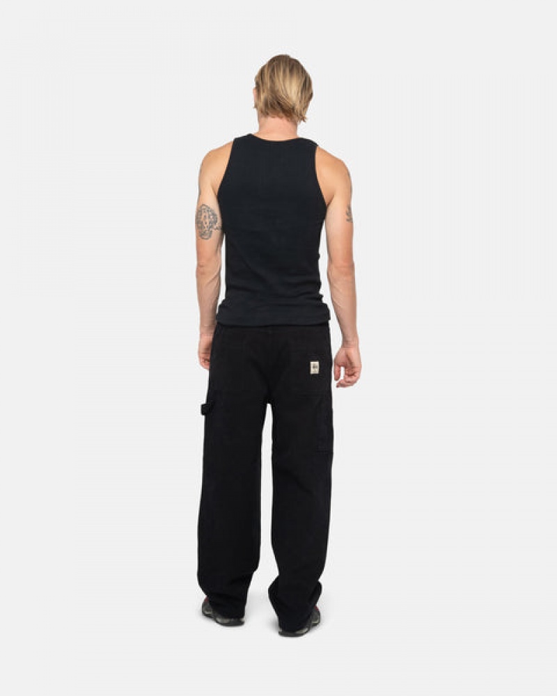 Stussy Arbeits Pant Canvas Hose Damen Schwarz Österreich | NMB-7980