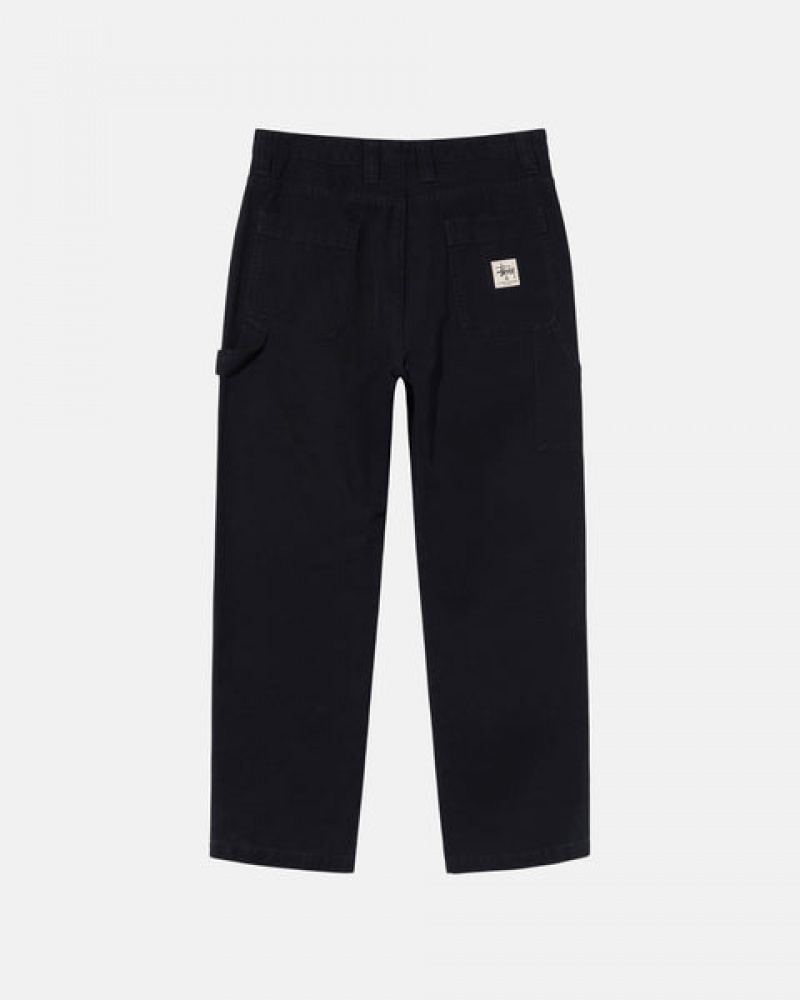 Stussy Arbeits Pant Canvas Hose Herren Schwarz Österreich | EGW-8237