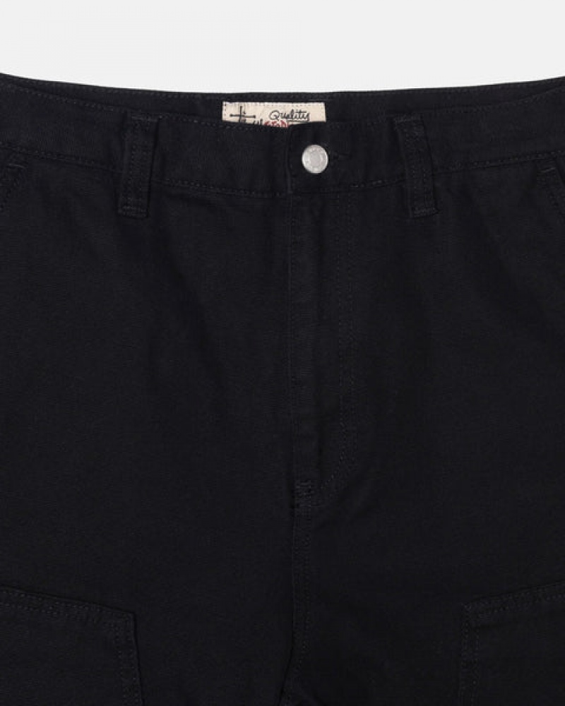 Stussy Arbeits Pant Canvas Hose Herren Schwarz Österreich | EGW-8237