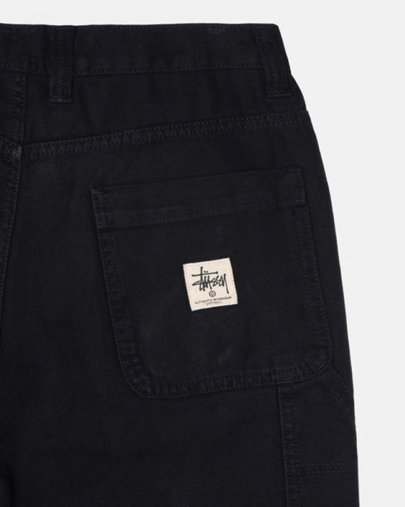 Stussy Arbeits Pant Canvas Hose Herren Schwarz Österreich | EGW-8237