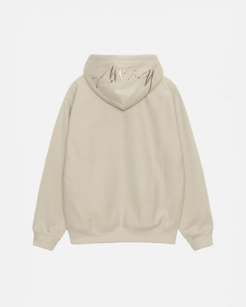 Stussy Back Hood Applique Hood Sweatshirts Herren Khaki Österreich | EPZ-4266