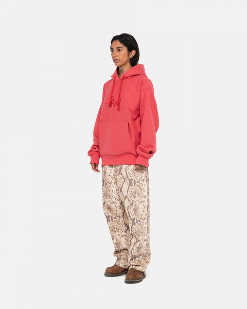 Stussy Basic Applique Hood Sweatshirts Damen Rot Österreich | IHO-3463