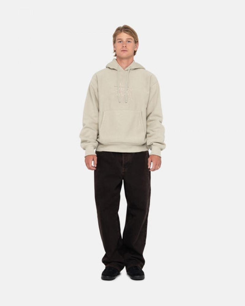 Stussy Basic Applique Hood Sweatshirts Herren Khaki Österreich | QLV-0080