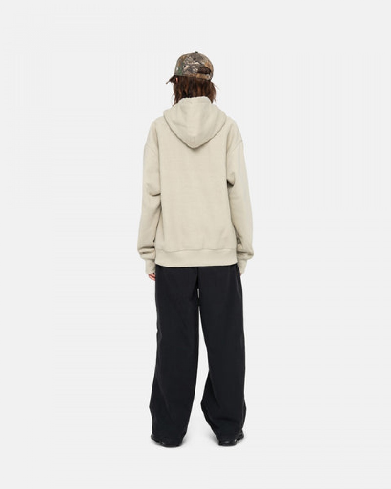 Stussy Basic Applique Hood Sweatshirts Herren Khaki Österreich | QLV-0080