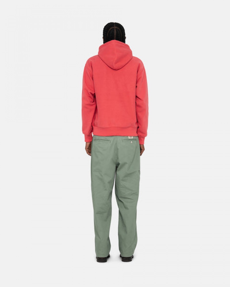 Stussy Basic Applique Hood Sweatshirts Herren Rot Österreich | JEO-6059