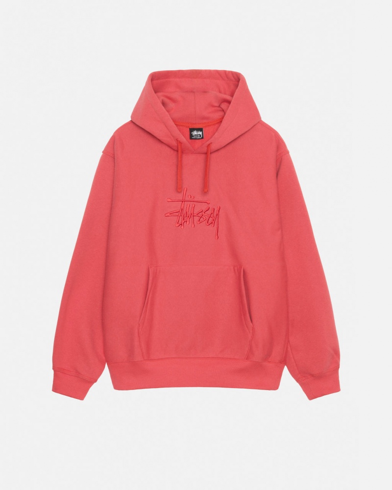 Stussy Basic Applique Hood Sweatshirts Herren Rot Österreich | JEO-6059