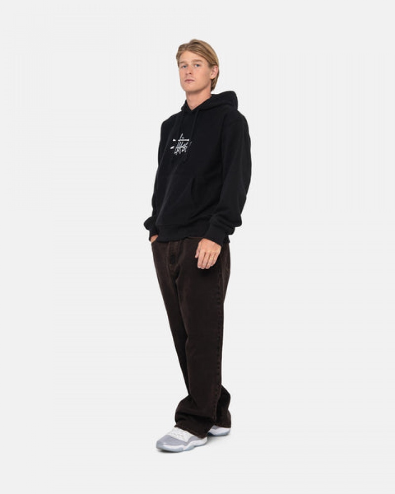 Stussy Basic Applique Hoodie Hoodie Damen Schwarz Österreich | IUL-8351