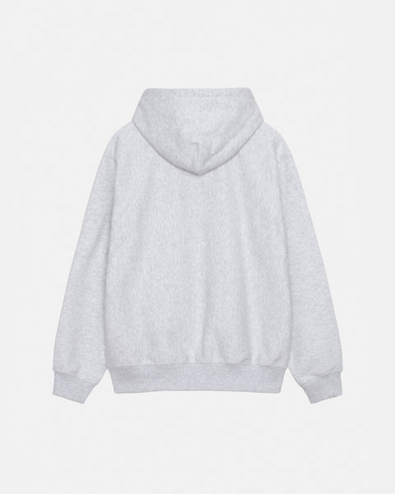 Stussy Basic Applique Hoodie Hoodie Damen Grau Österreich | RKE-8273