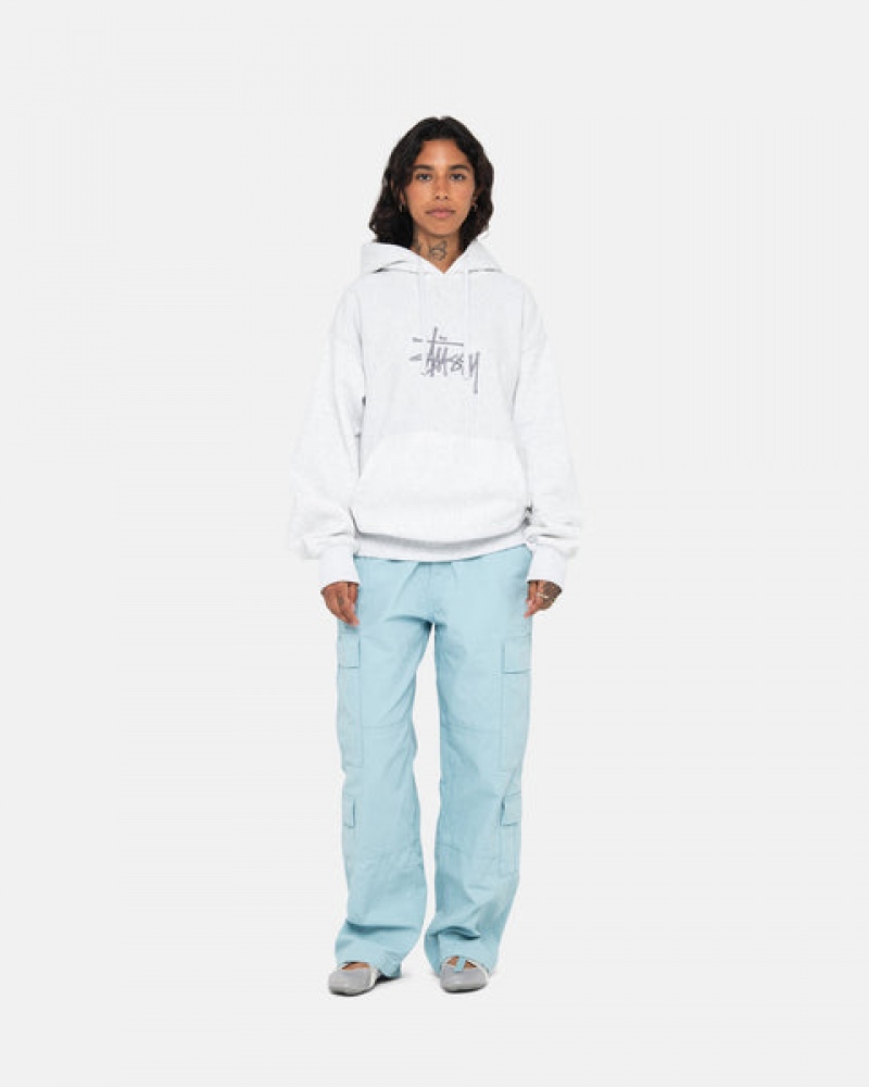 Stussy Basic Applique Hoodie Hoodie Damen Grau Österreich | RKE-8273