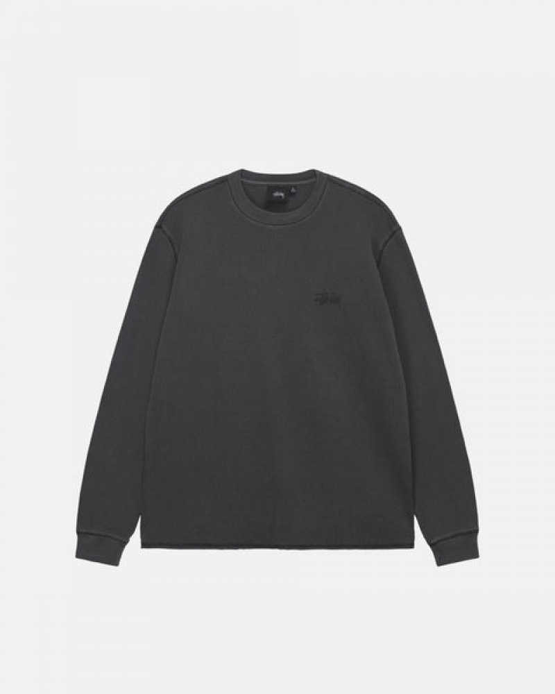 Stussy Basic Stock Ls Thermal Oberteile Herren Schwarz Österreich | FSY-3333