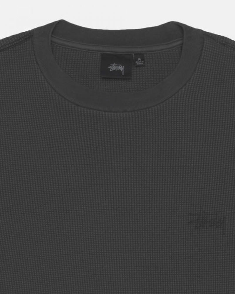 Stussy Basic Stock Ls Thermal Oberteile Herren Schwarz Österreich | FSY-3333