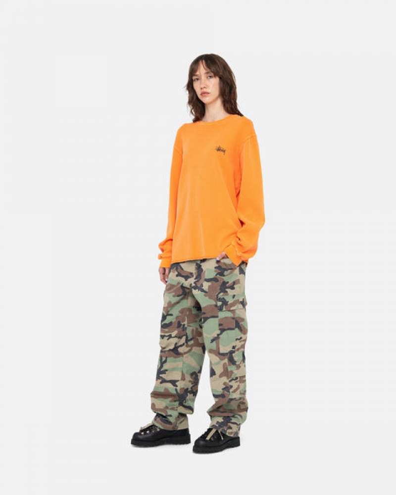 Stussy Basic Stock Ls Thermal Oberteile Damen Orange Österreich | VOA-0576