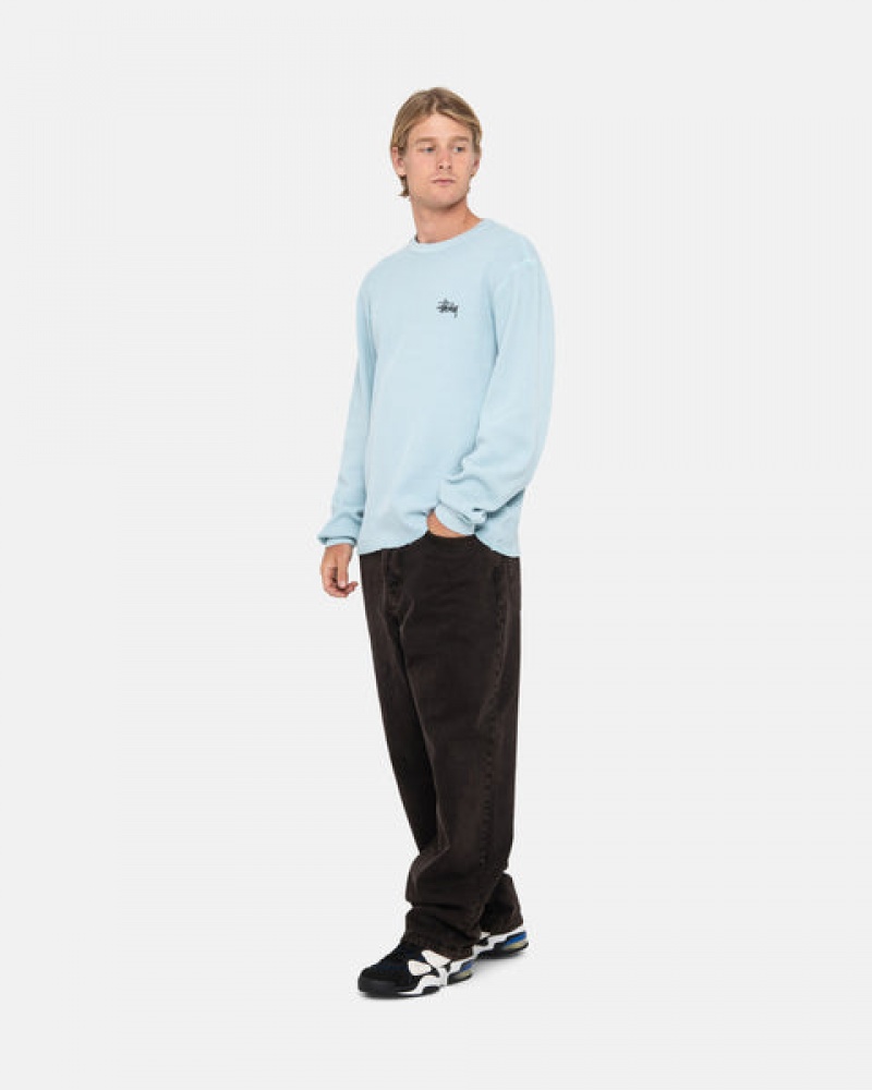 Stussy Basic Stock Ls Thermal Oberteile Herren Hellblau Österreich | ULM-8291