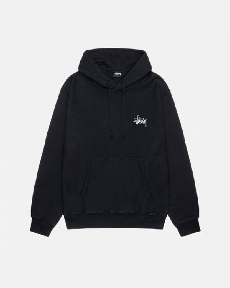 Stussy Basic Stüssy Pigment Dyed Hoodie Sweatshirts Damen Schwarz Österreich | IED-3810