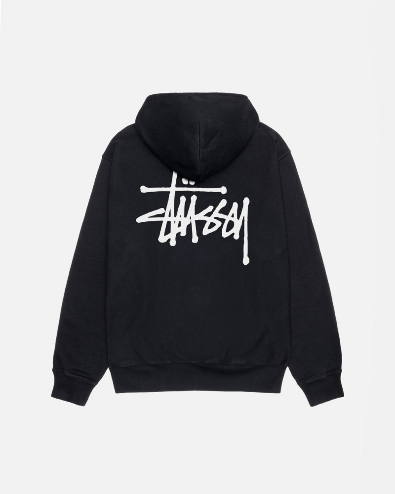 Stussy Basic Stüssy Pigment Dyed Hoodie Sweatshirts Damen Schwarz Österreich | IED-3810