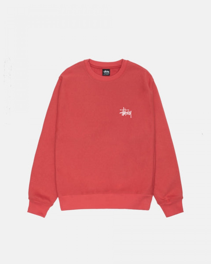 Stussy Basic Stussy Crew Sweatshirts Damen Rot Österreich | GBH-7851