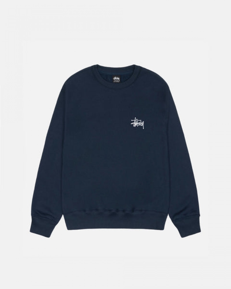 Stussy Basic Stussy Crew Sweatshirts Herren Navy Österreich | ZKP-2786