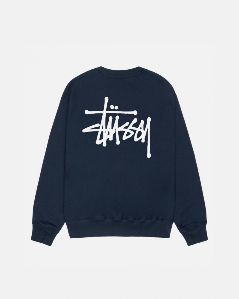 Stussy Basic Stussy Crew Sweatshirts Herren Navy Österreich | ZKP-2786