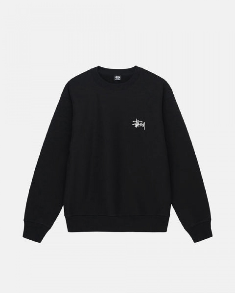 Stussy Basic Stussy Crew Sweatshirts Herren Schwarz Österreich | XIW-6179