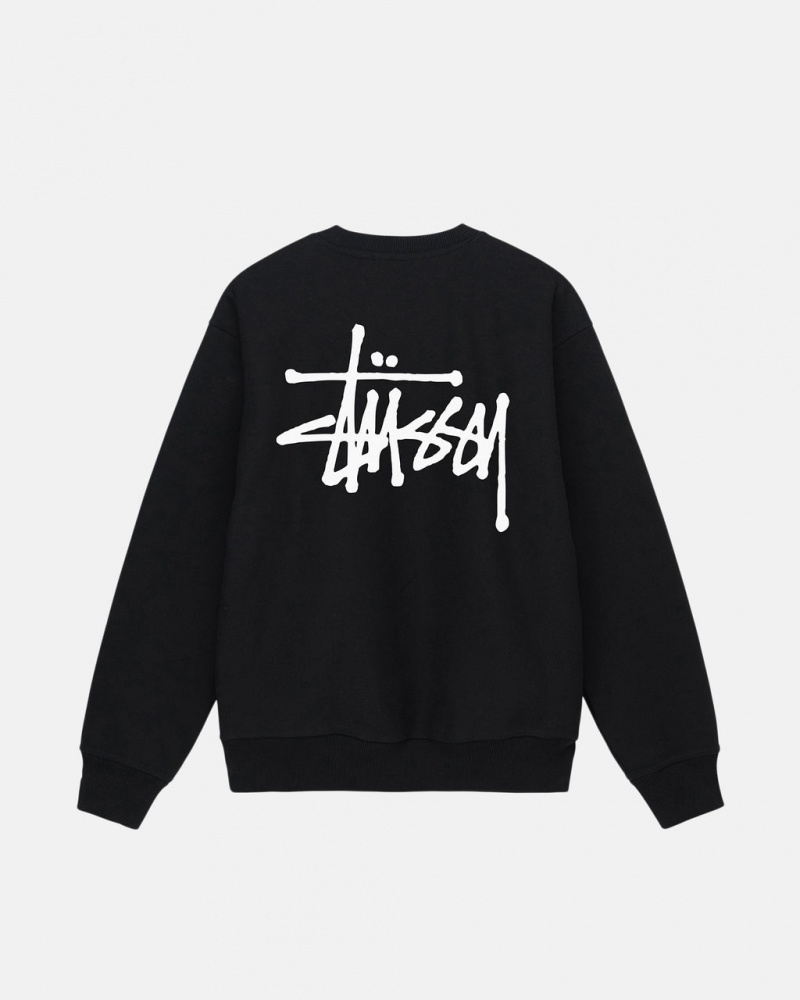 Stussy Basic Stussy Crew Sweatshirts Herren Schwarz Österreich | XIW-6179