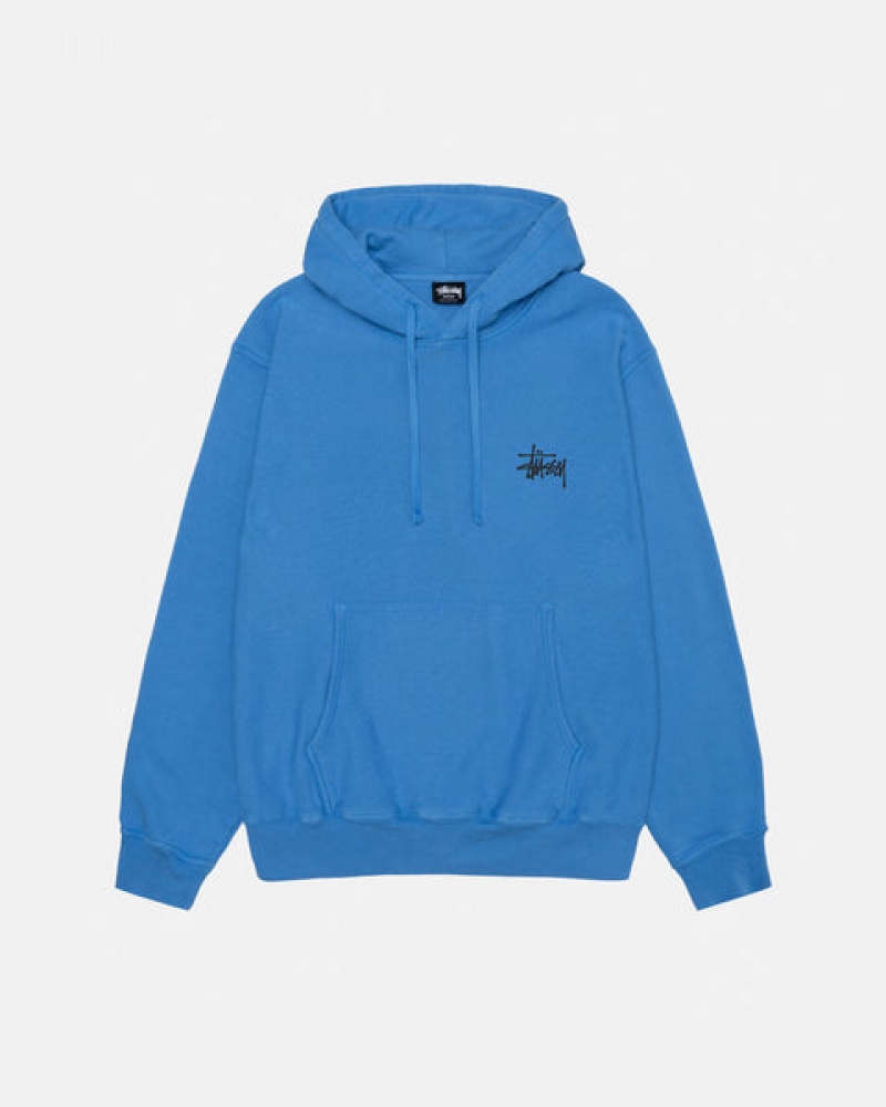 Stussy Basic Stussy Hoodie Pigment Dyed Hoodie Herren Blau Österreich | SUQ-7336