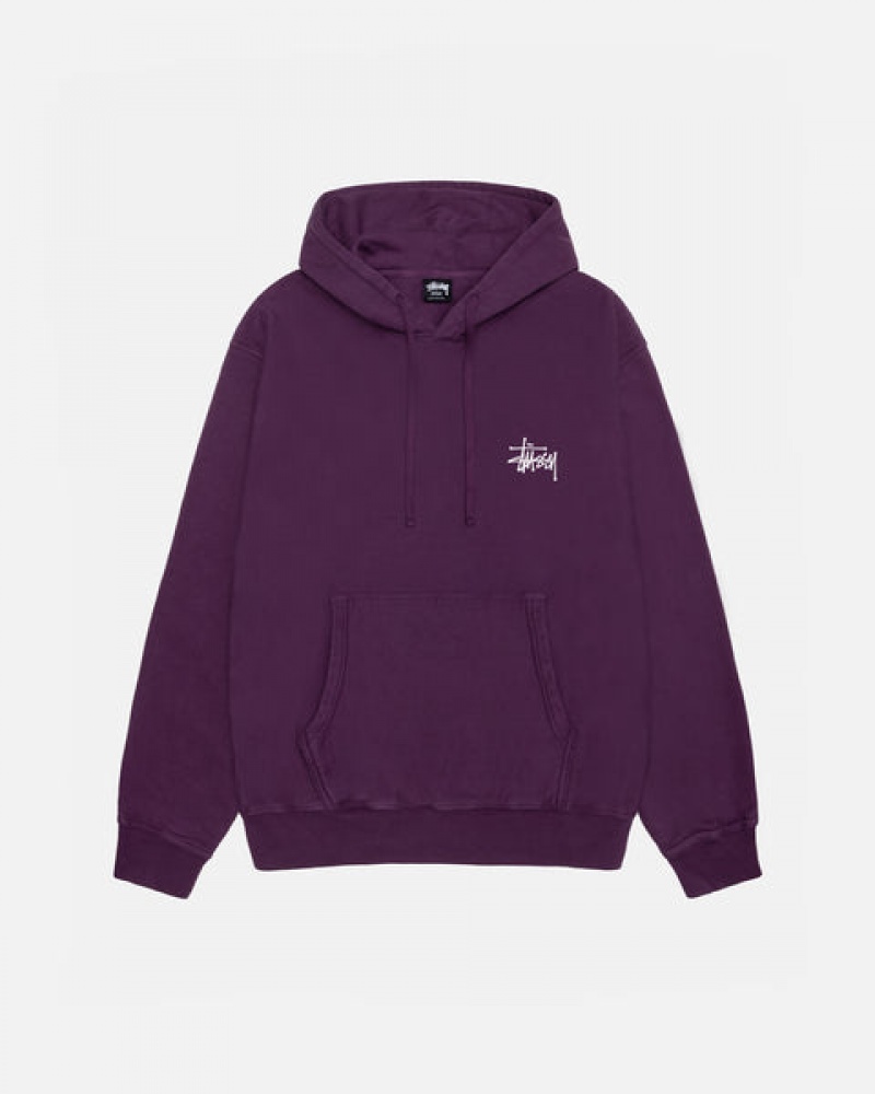 Stussy Basic Stussy Hoodie Pigment Dyed Hoodie Herren Lila Österreich | NNU-9205