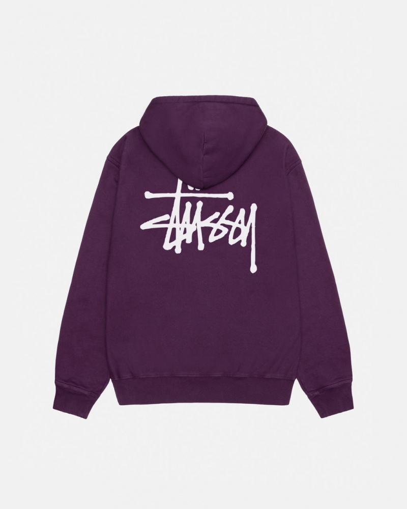 Stussy Basic Stussy Hoodie Pigment Dyed Hoodie Herren Lila Österreich | NNU-9205