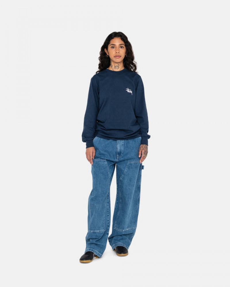 Stussy Basic Stussy Ls Tee Tees Damen Navy Österreich | GAF-2829