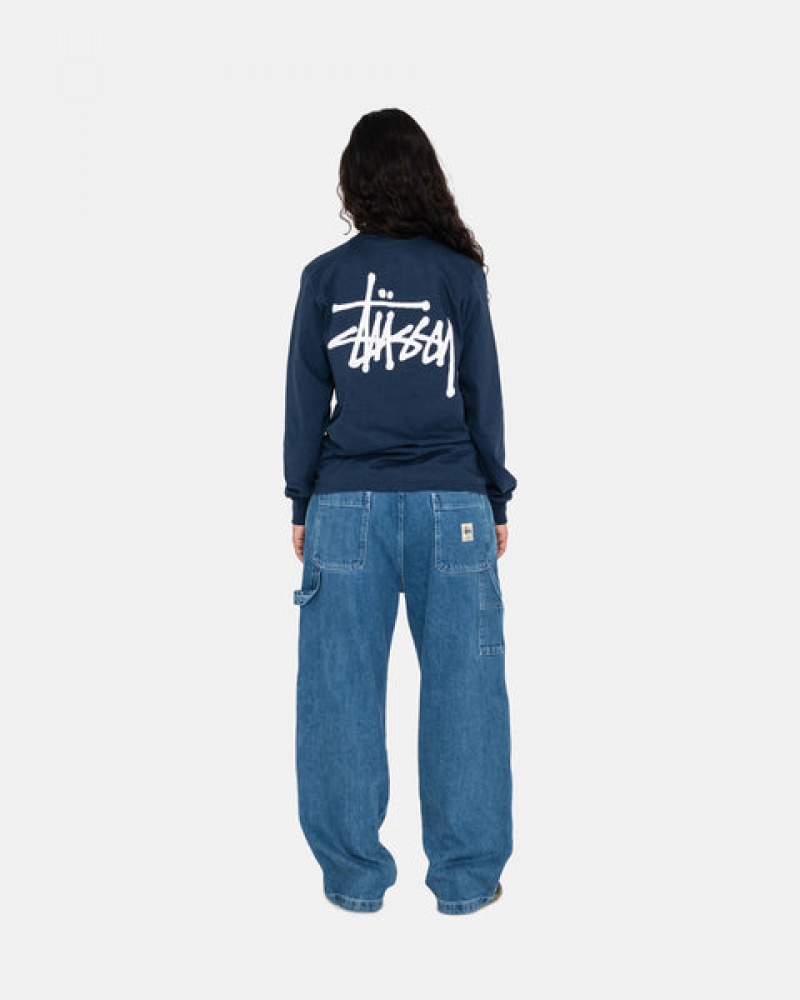 Stussy Basic Stussy Ls Tee Tees Damen Navy Österreich | GAF-2829