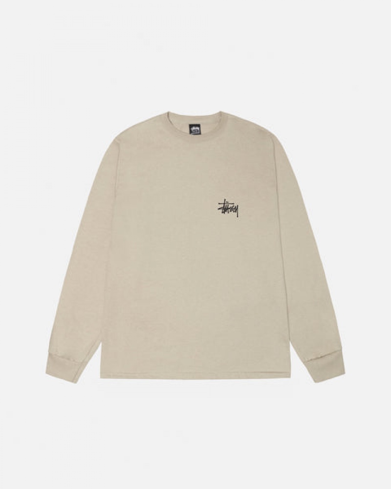 Stussy Basic Stussy Ls Tee Tees Herren Khaki Österreich | HHI-8200