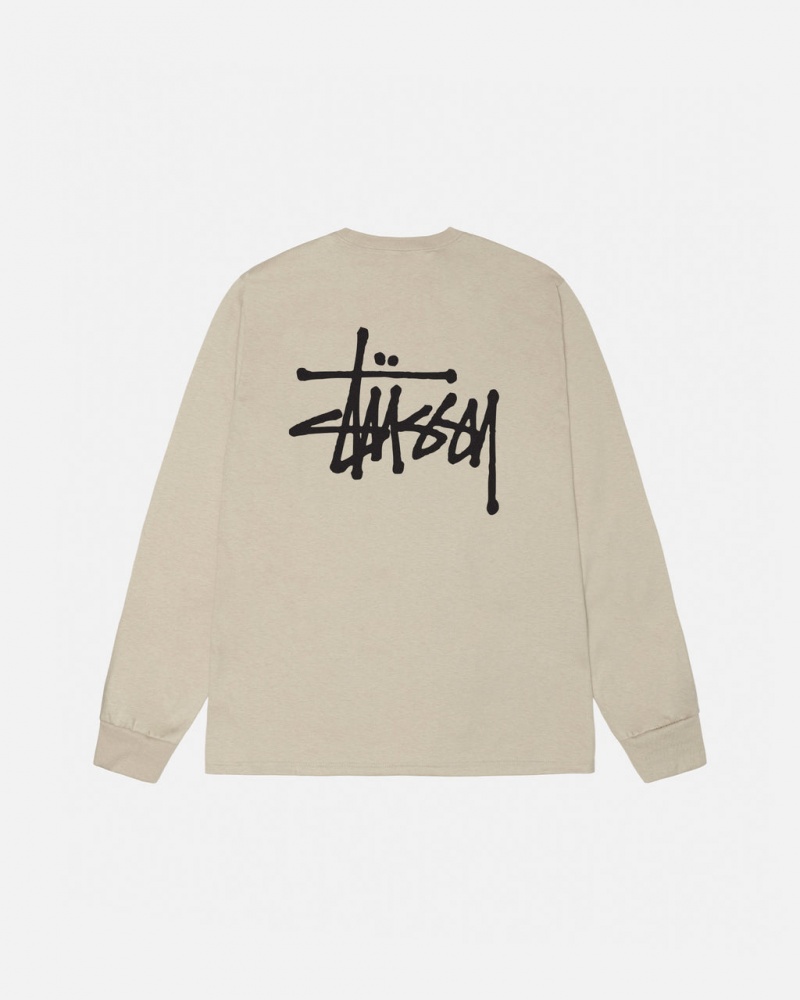 Stussy Basic Stussy Ls Tee Tees Herren Khaki Österreich | HHI-8200