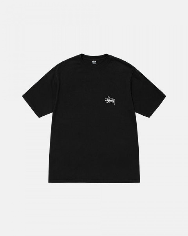 Stussy Basic Stussy Pigment Dyed Tee Tees Damen Schwarz Österreich | YAG-7194