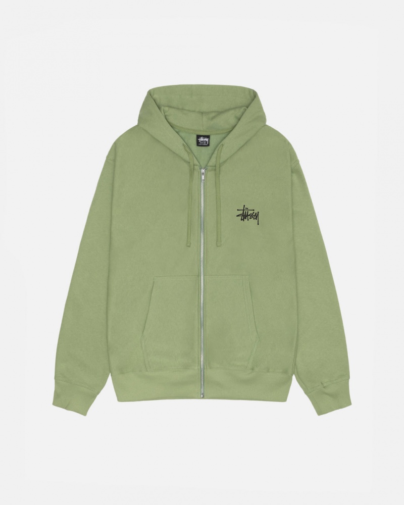 Stussy Basic Stussy Zip Hood Sweatshirts Herren Grün Österreich | KAA-2605