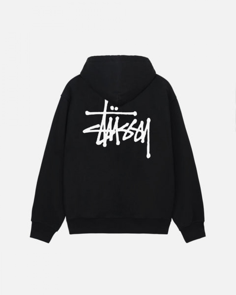 Stussy Basic Stussy Zip Hoodie Hoodie Damen Schwarz Österreich | VFE-3612