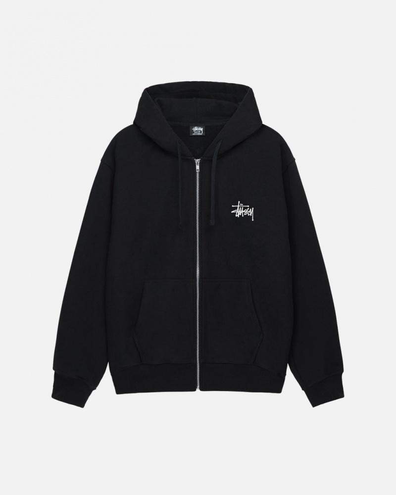 Stussy Basic Stussy Zip Hoodie Hoodie Damen Schwarz Österreich | VFE-3612