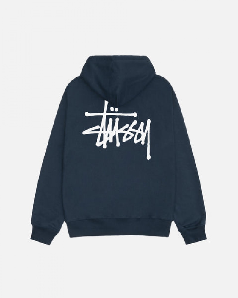 Stussy Basic Stussy Zip Hoodie Hoodie Damen Navy Österreich | VHF-5328