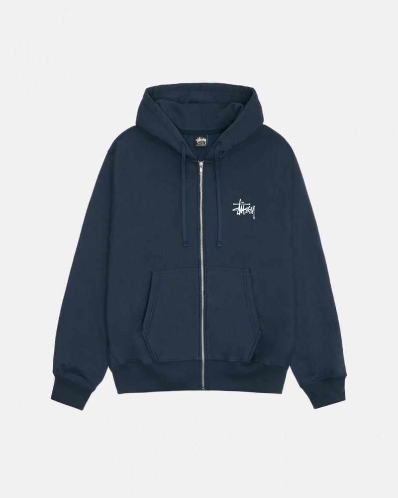 Stussy Basic Stussy Zip Hoodie Hoodie Damen Navy Österreich | VHF-5328