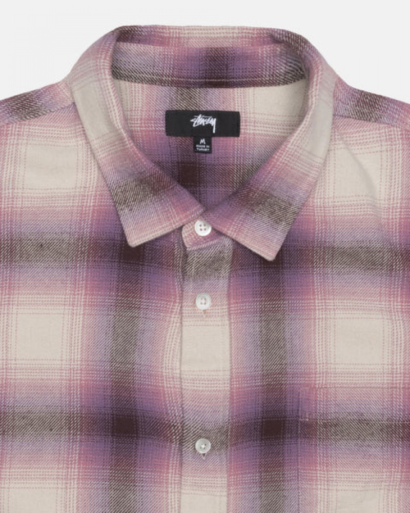 Stussy Bay Plaid Shirt Hemd Herren Bordeaux Österreich | MUA-0650