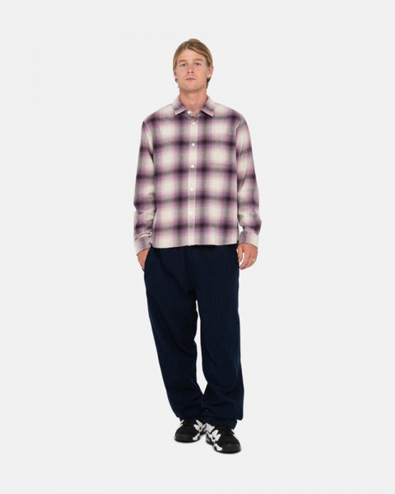 Stussy Bay Plaid Shirt Hemd Herren Bordeaux Österreich | MUA-0650