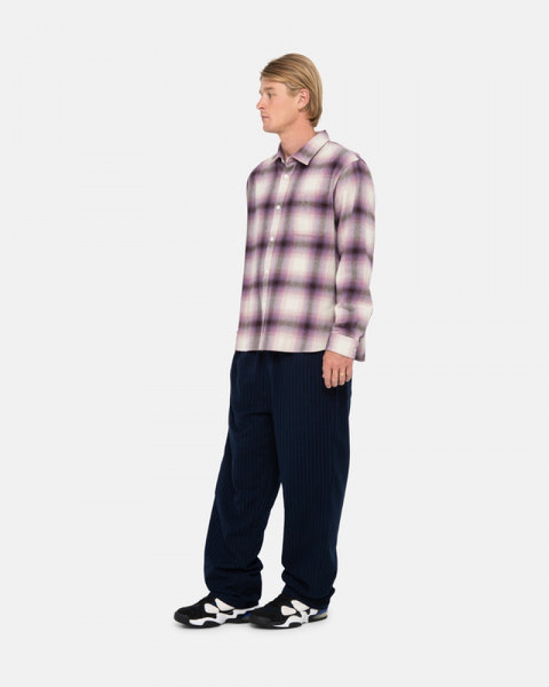 Stussy Bay Plaid Shirt Hemd Herren Bordeaux Österreich | MUA-0650