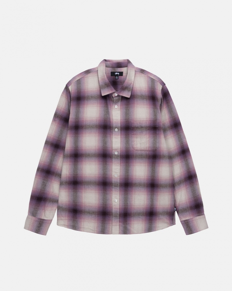 Stussy Bay Plaid Shirt Hemd Herren Bordeaux Österreich | MUA-0650