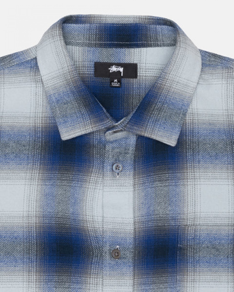 Stussy Bay Plaid Shirt Hemdjacken Herren Navy Österreich | IYL-5004