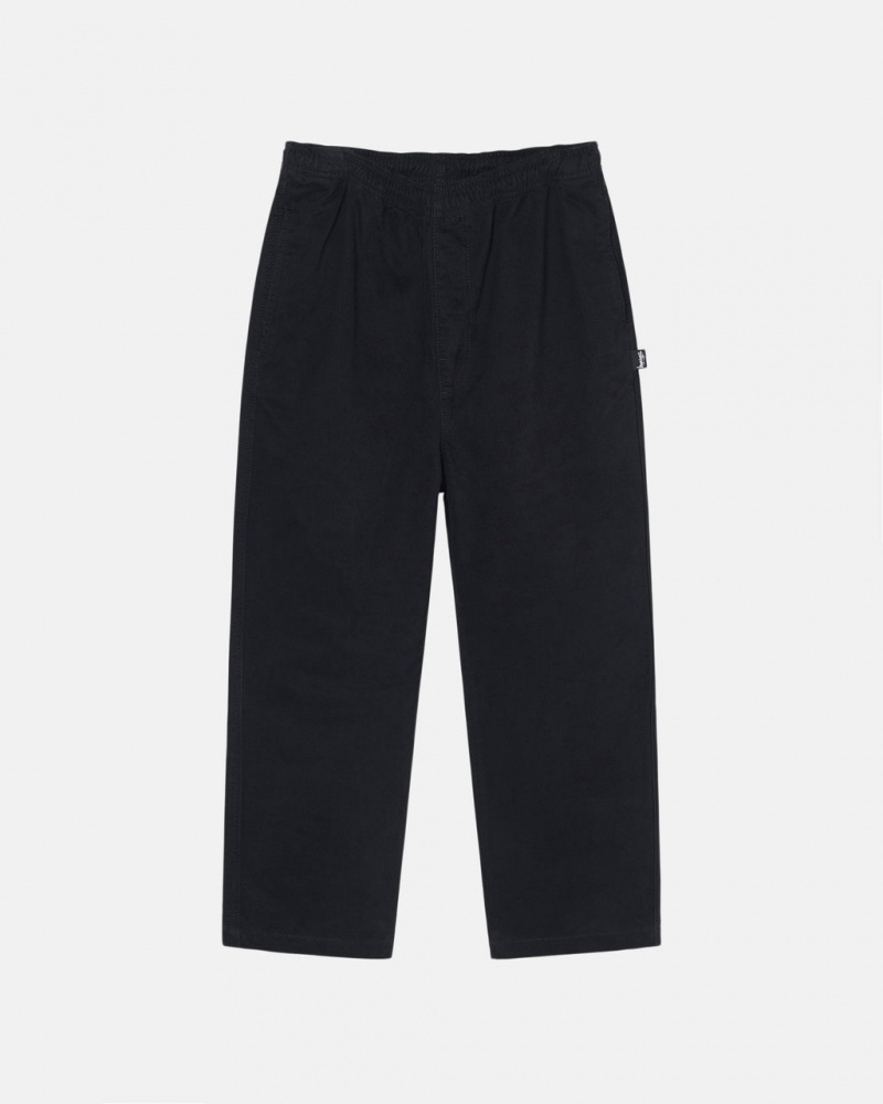 Stussy Beach Pant Brushed Baumwoll Hose Damen Schwarz Österreich | DHT-1386