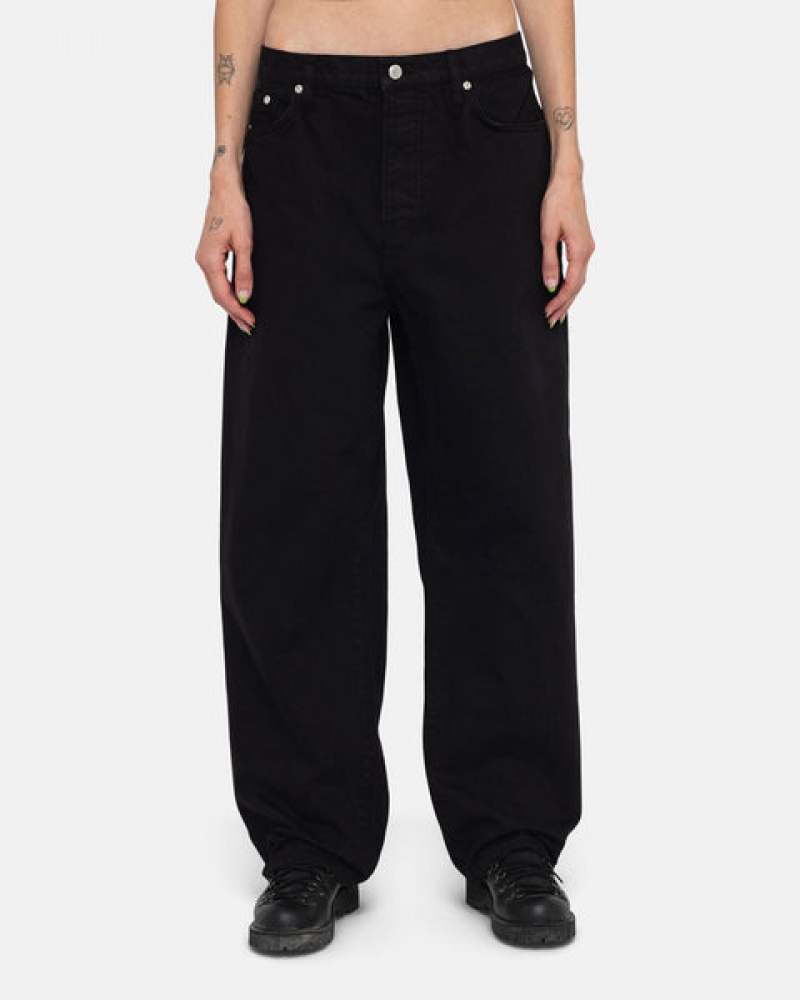 Stussy Big Ol' Jean Overdyed Denim Damen Schwarz Österreich | TRO-4680