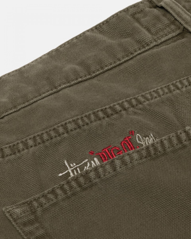 Stussy Big Ol' Jean Washed Canvas Denim Damen Olivgrün Österreich | DSV-4242