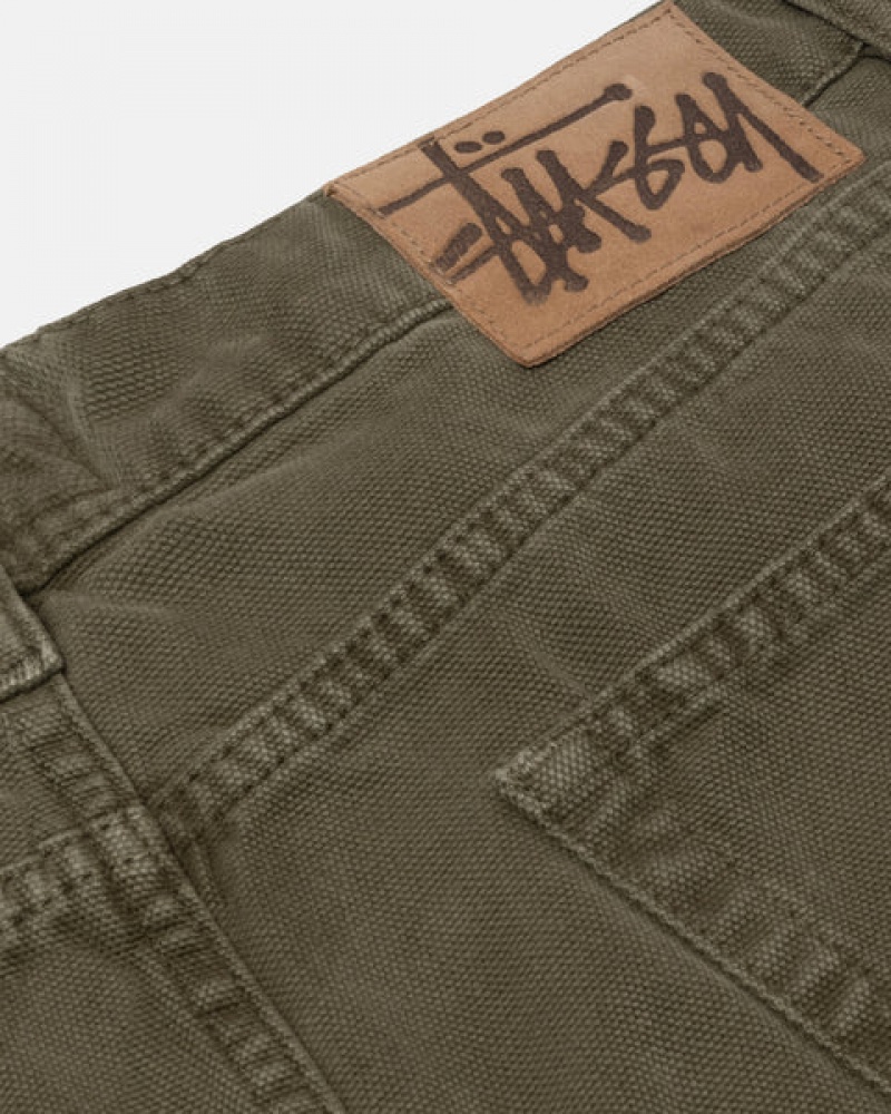 Stussy Big Ol' Jean Washed Canvas Denim Damen Olivgrün Österreich | DSV-4242