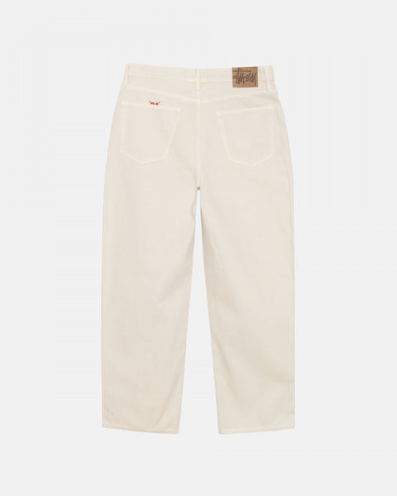 Stussy Big Ol' Jean Washed Canvas Denim Herren Beige Österreich | IAL-6833