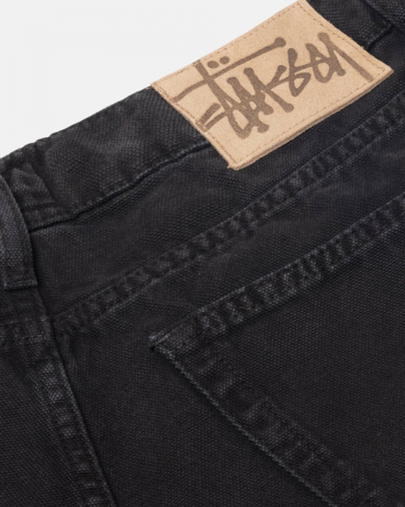 Stussy Big Ol' Jean Washed Canvas Denim Herren Schwarz Österreich | IAG-7361