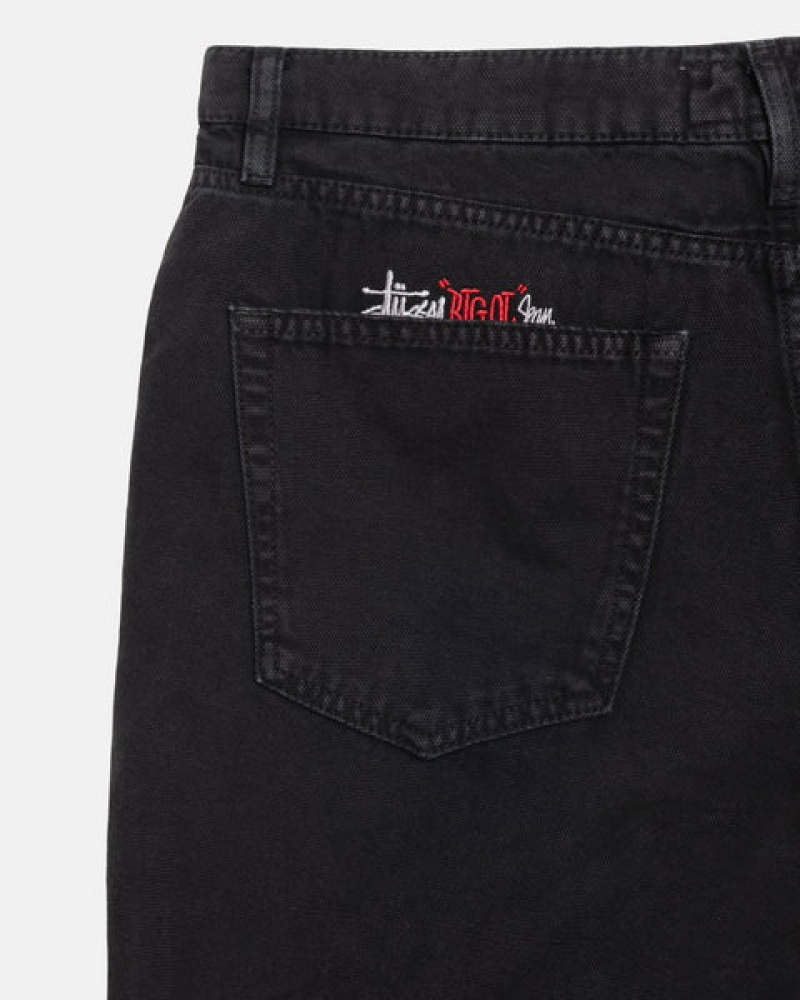 Stussy Big Ol' Jean Washed Canvas Denim Herren Schwarz Österreich | IAG-7361