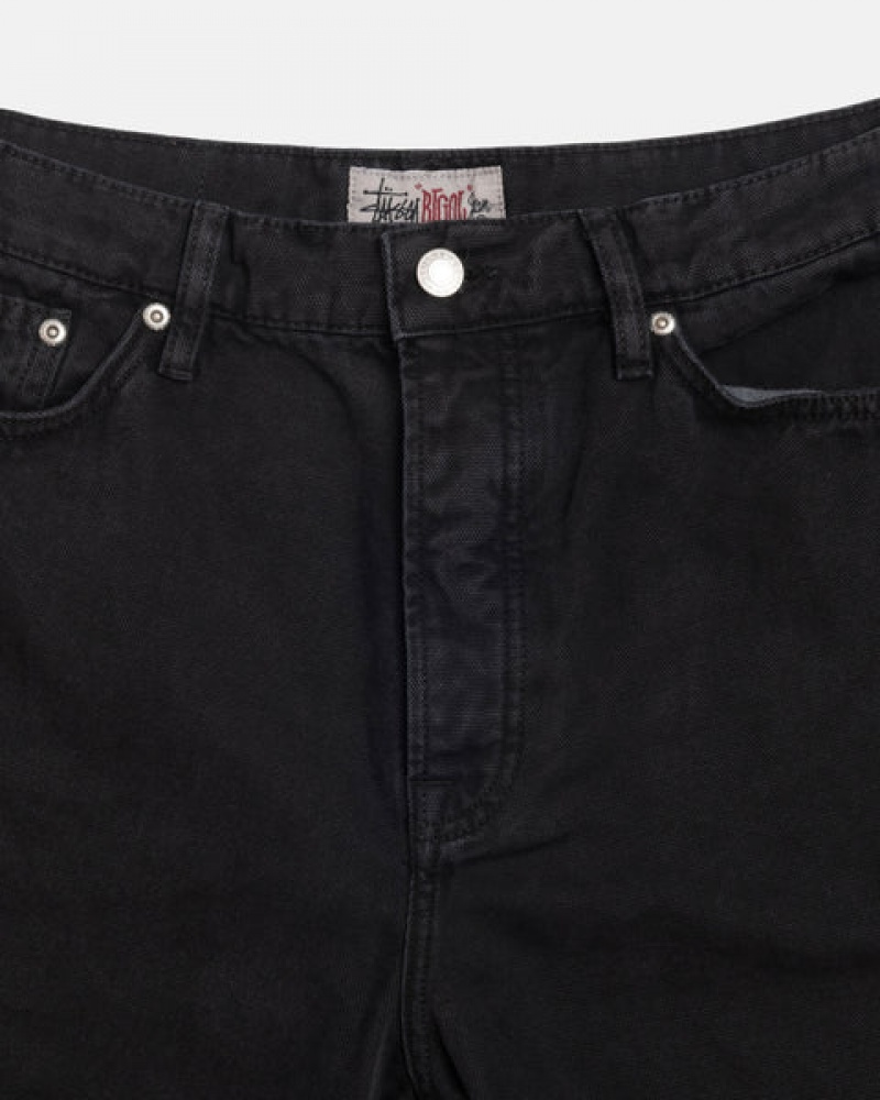 Stussy Big Ol' Jean Washed Canvas Denim Herren Schwarz Österreich | IAG-7361